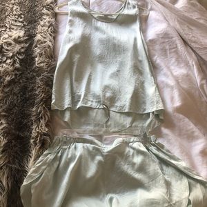 LUNYA washable silk pajama set - seafoam M